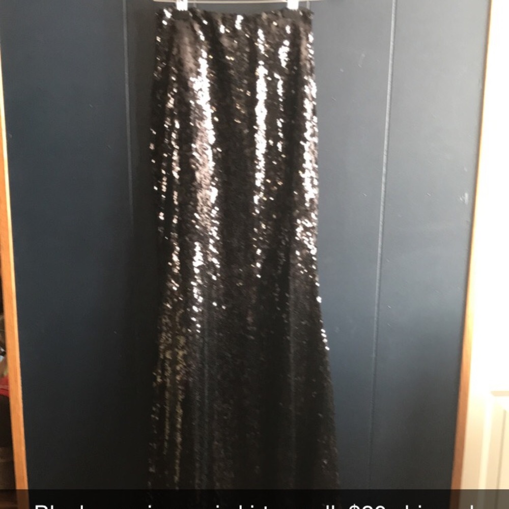 Black sequin maxi skirt